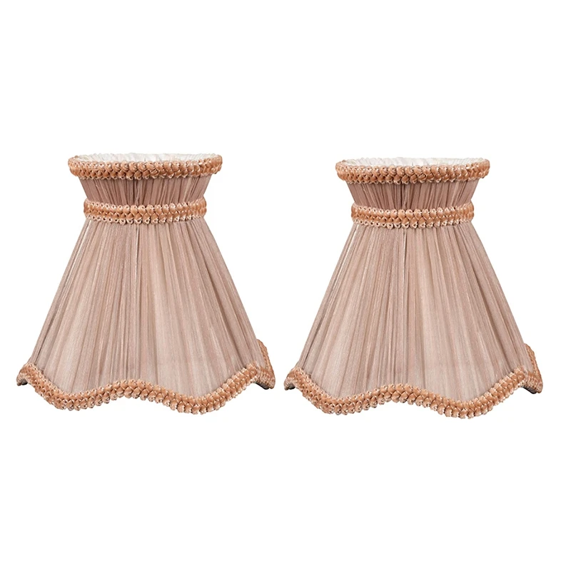 

Candle Chandelier Lampshade Set of 2 Clip on Drop Light Lampshade Wall Lamp Fabric Light Shade