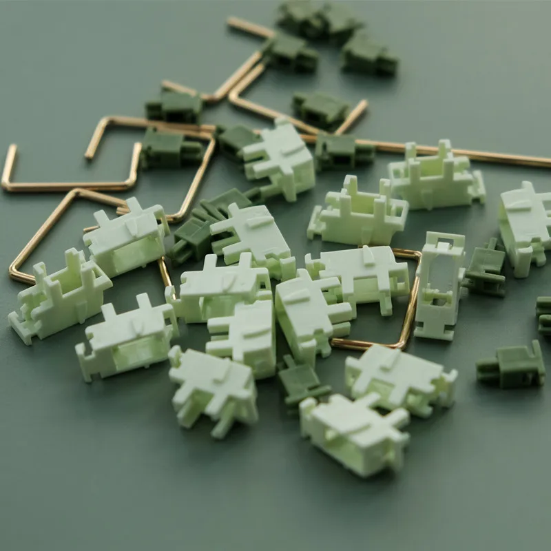 

Steel Plate Satellite Axis Saint Panda Matcha Gold-Plated Steel Wire Positioning Plate For Customized Mechanical Keyboard