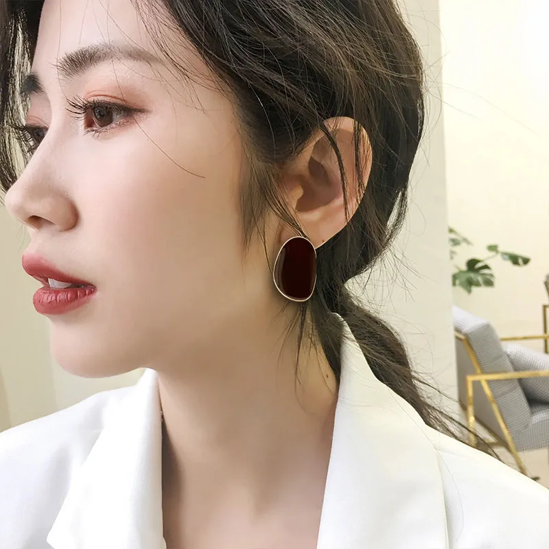

F.J4Z Hot Sale Big Stud Earrings for Women Hyperbole Enamel Irregular Earrings Geo Party Earring Girl's Gifts Jewelry Dropship