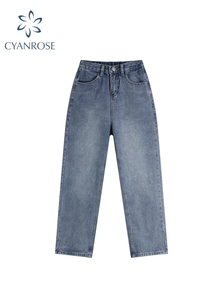 

Women's Vintage High Waist Jeans Boyfriends Baggy Casual Female Washed Mom Jeans Streetwear Oversized Wide Leg Denim Pants 2022