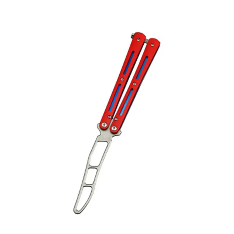 

Butterfly Trainer Knife EDC Tool 440C Steel Blade G10 Handle Titanium No Edge Knife Not Sharp Hunting Knife Folding Pocket Knife