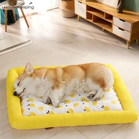 summer sleeping mat dog beds cooling pad washable cushion puppies cat accessories sofa supplies for small medium large pet produ