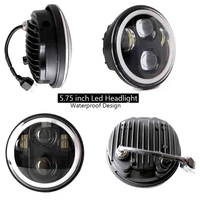 dot approved 5 75 inch 45w led drl black headlight motorcycle projector for motobike sportster