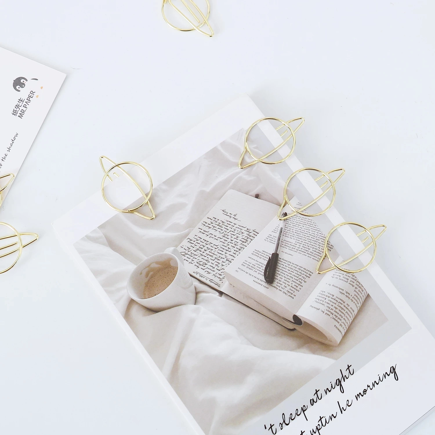 Металлический зажим для бумаги ALLTU с изображением планеты Закладка блокнот папка