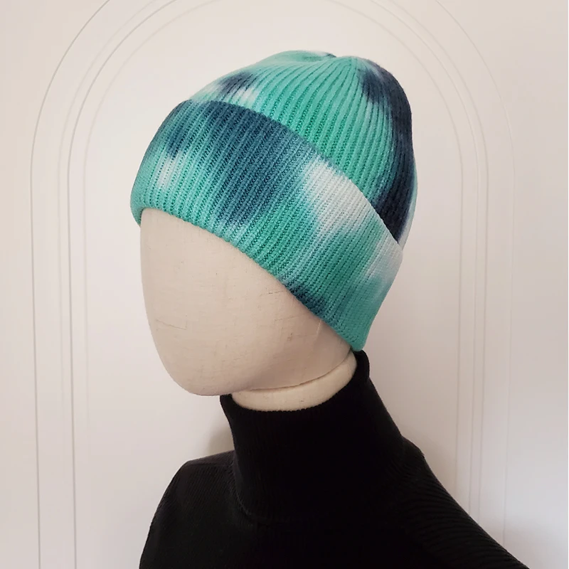 

Women Hat Winter Autumn Knitted Men Hat Designer Bonnets for Women Girls Gorro Colorful Tie-dye Cap