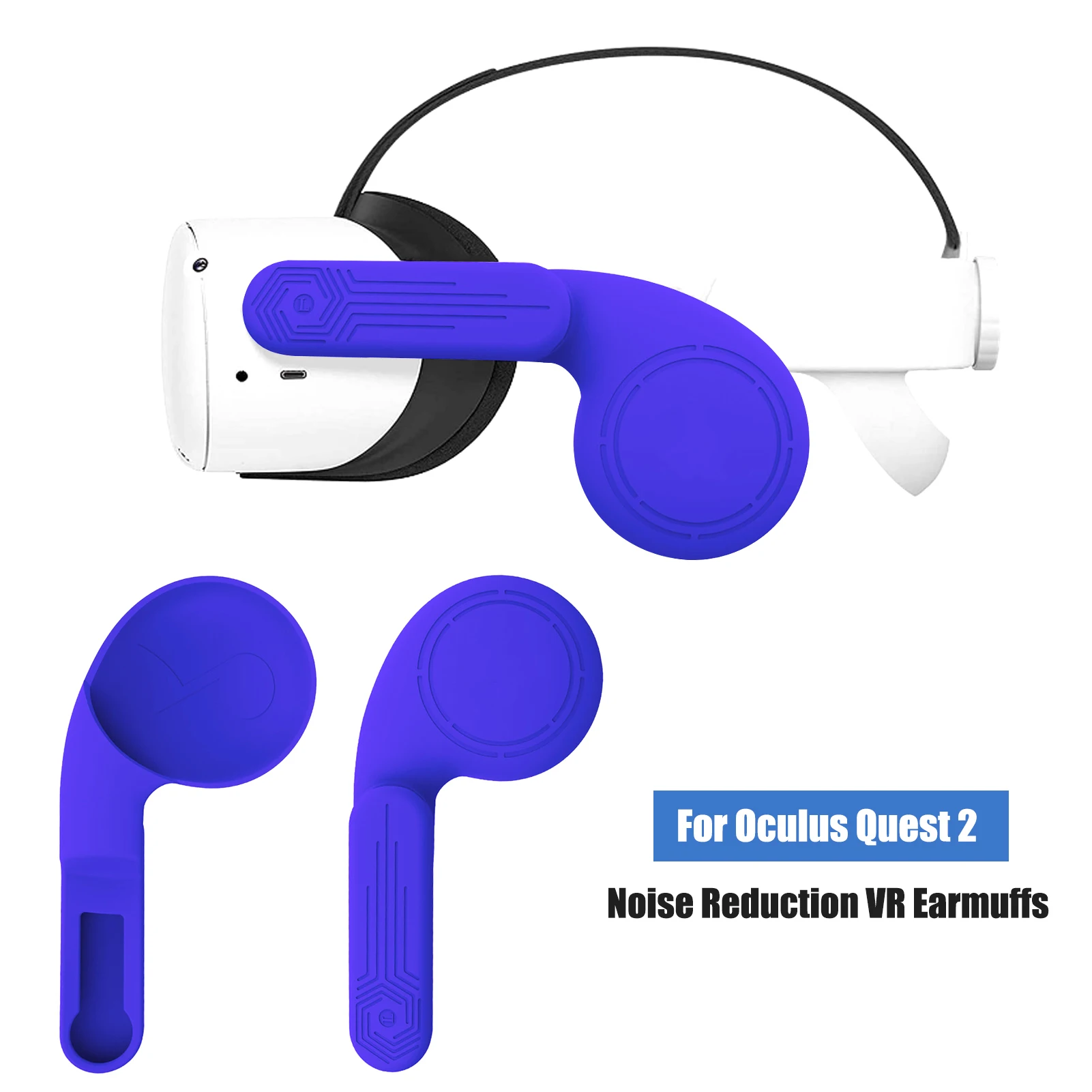 

VR Ear Muffs Noise Reduction VR Earmuffs For Oculus Quest 2 Silicone Earmuffs Noise-canceling Headphones Sound Collector