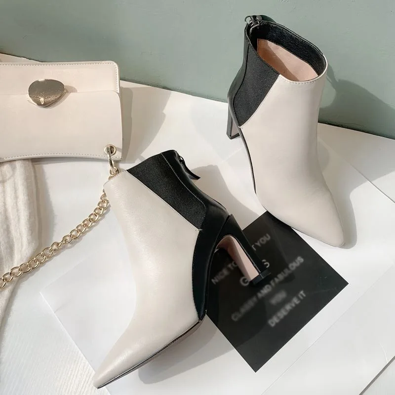 Женские ботильоны из натуральной кожи на тонком каблуке размеры 34-39 | Обувь