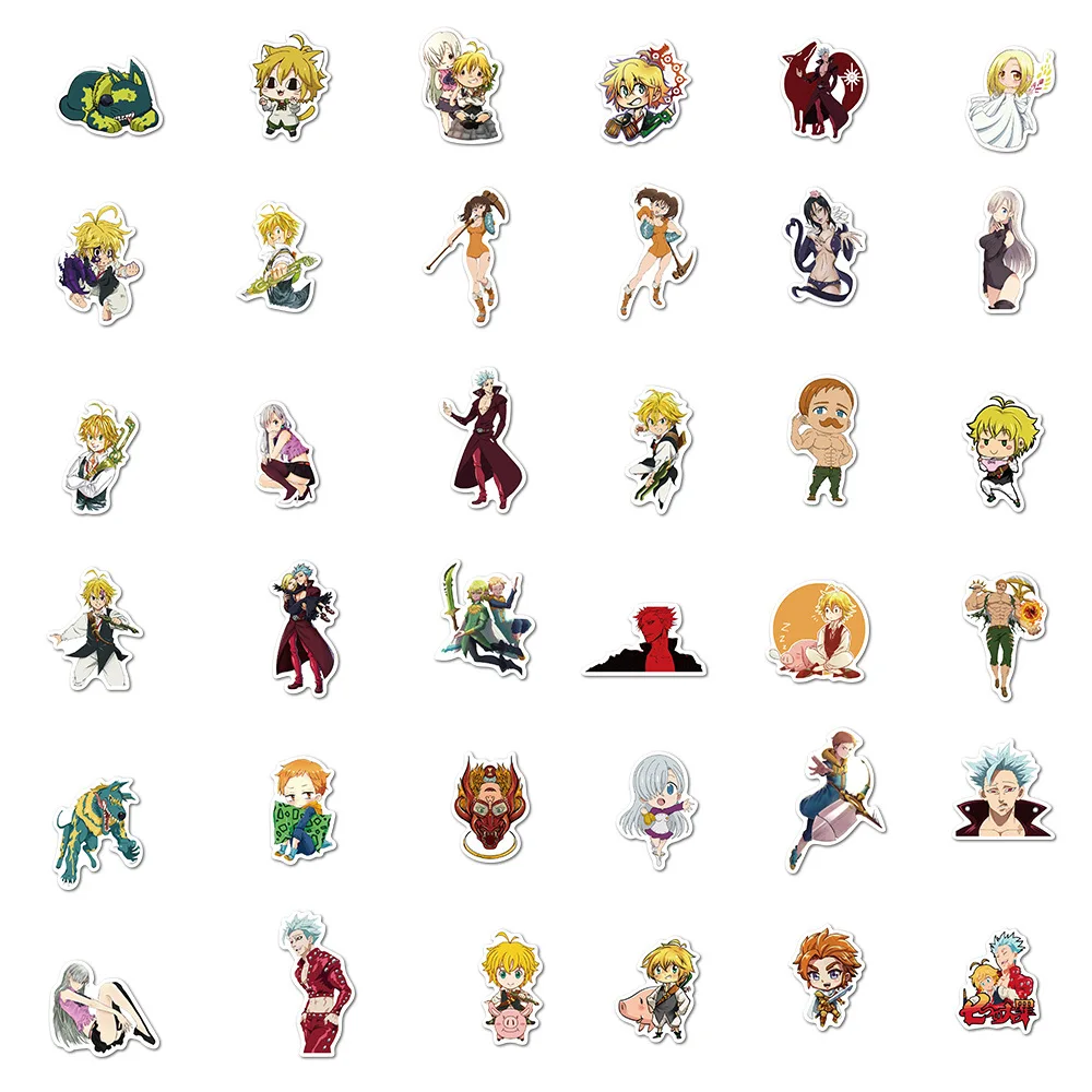 

10/50/100Pcs/Lot Japan Anime The Seven Deadly Sins Cartoon Stickers For Laptop Luggage Motorcycle Phone Skateboard Kids Sticker
