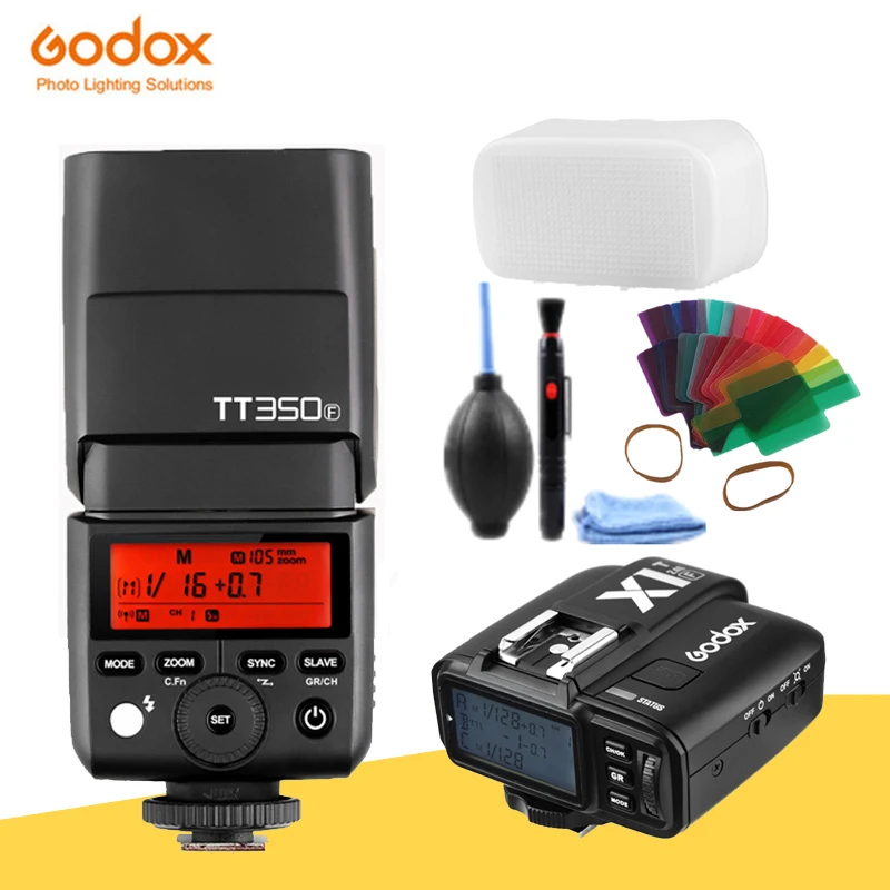 GODOX Mini TT350F X1T-F TTL HSS 2 4 ГГц 1/8000 s GN36 Flash карманные фонари TT350 + X1TF триггерный передатчик