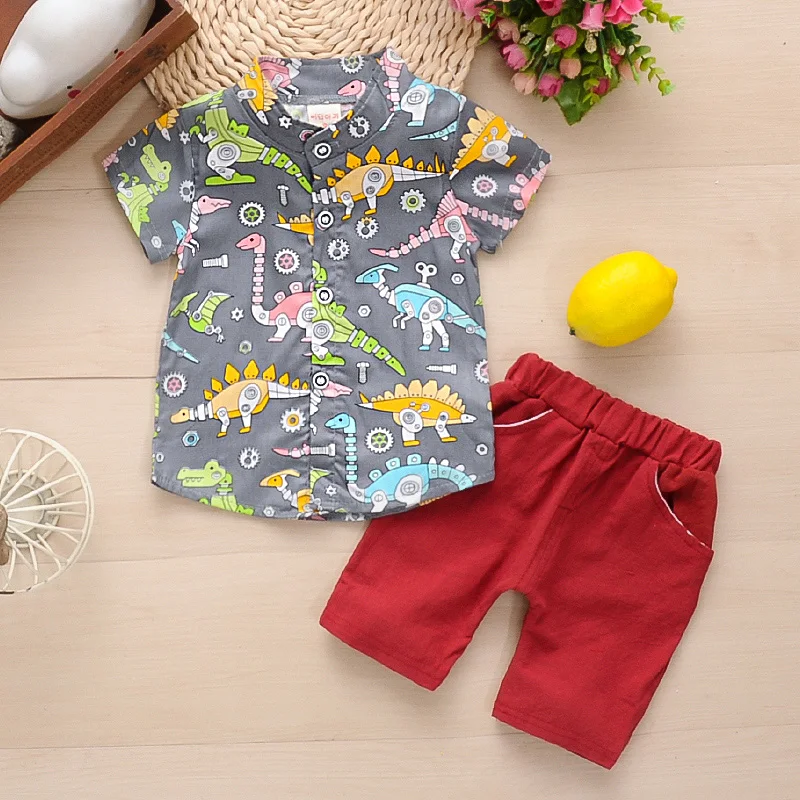 Baby boys clothes sets summer newborn cotton fashion shirts+shorts 2pcs wedding clothing for bebe toddler tracksuits 1-4Y |