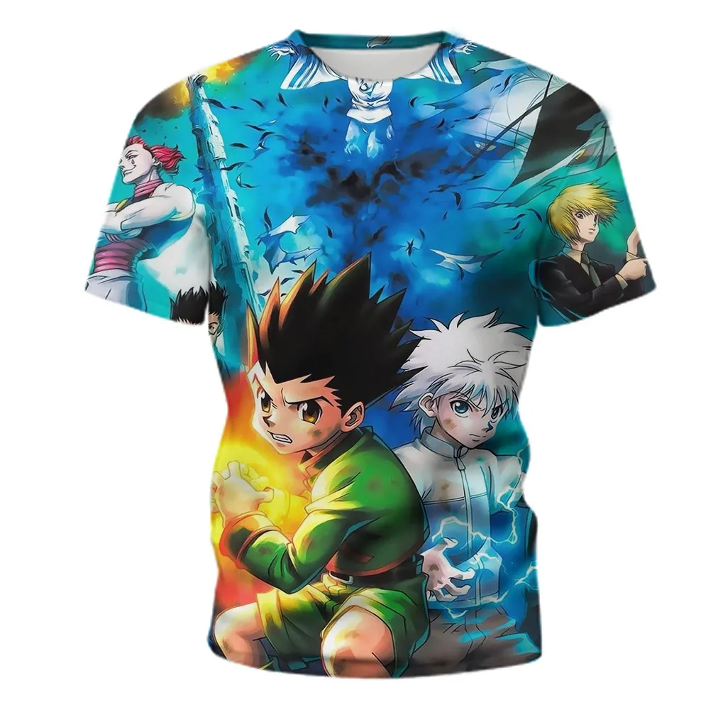 

2021 Summer New Men's T-shirt 3D Japanese Anime Hunter X Hunter Graphic Print T-shirt Casual Cute Round Neck Short Sleeve top