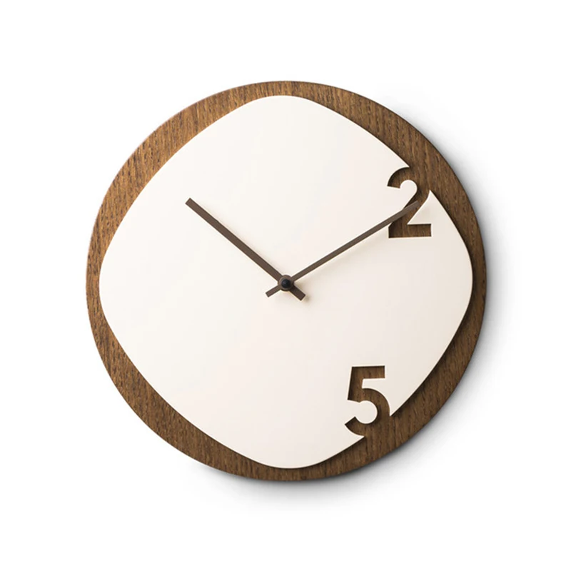 

Nordic Wall Clock Wood Creative Living Room Round Wall Clocks Home Decor Wooden Watch Silent Bedroom Orologio Parete Gift SC643
