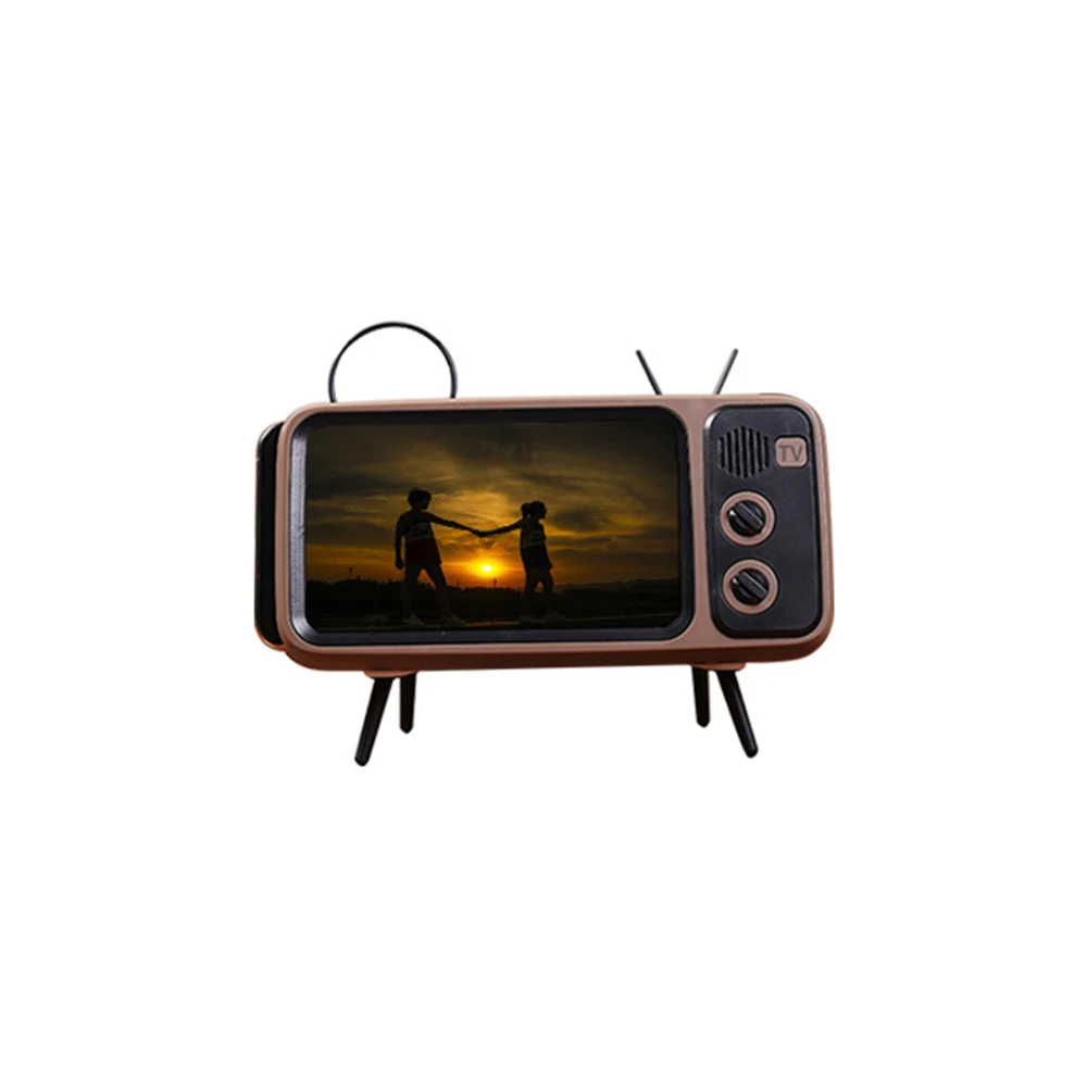 Ретро ТВ мини портативный бас-Колонка Bluetooth держатель мобильного телефона