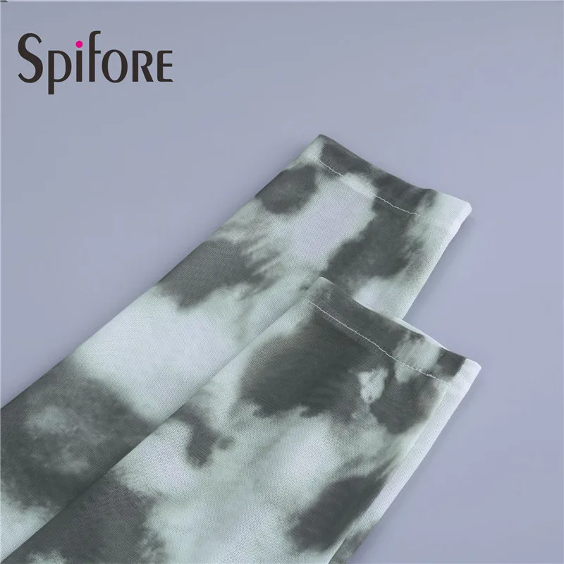 

Spifore Mesh Crop Tops Women Button Up Summer Clothing Vintage Club Y2K Sexy See Through Long Sleeve Collar Brown T Shirts 2021