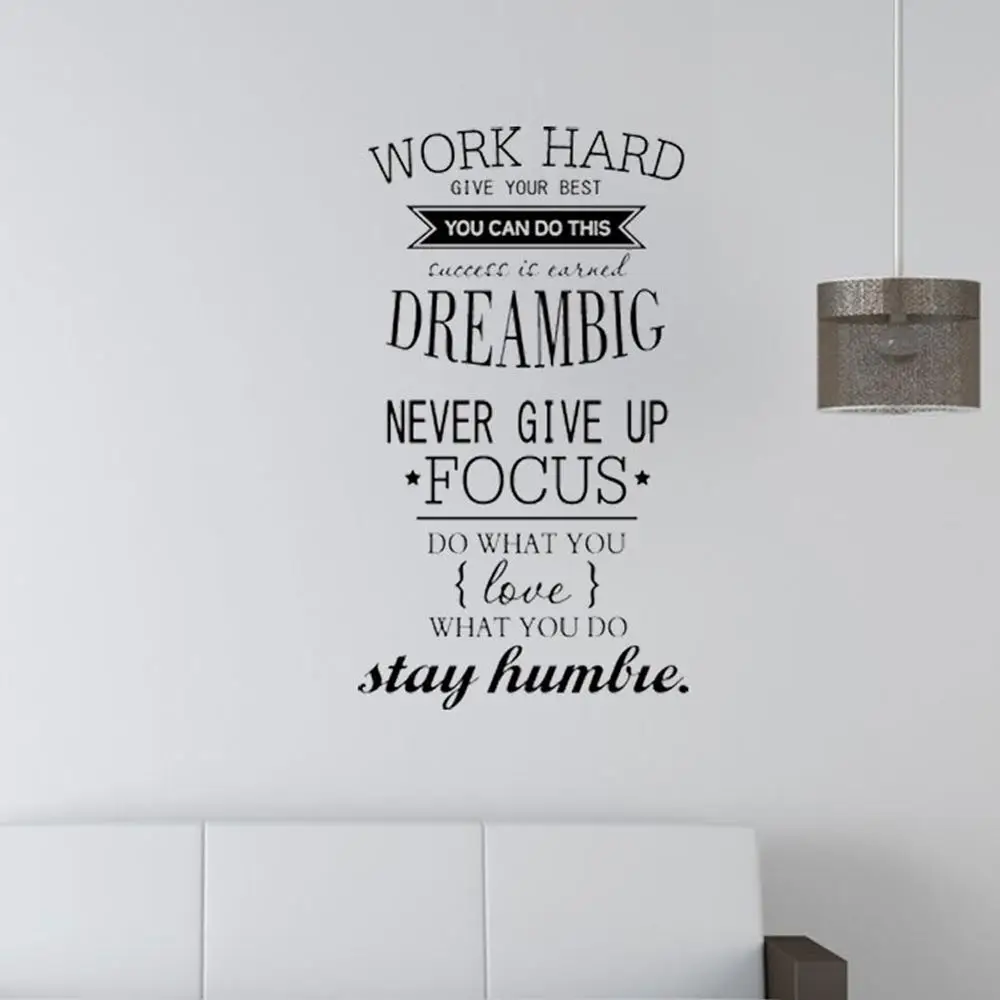 Съемный жесткий стикер на стену с надписью виниловая Съемная Наклейка цитатой