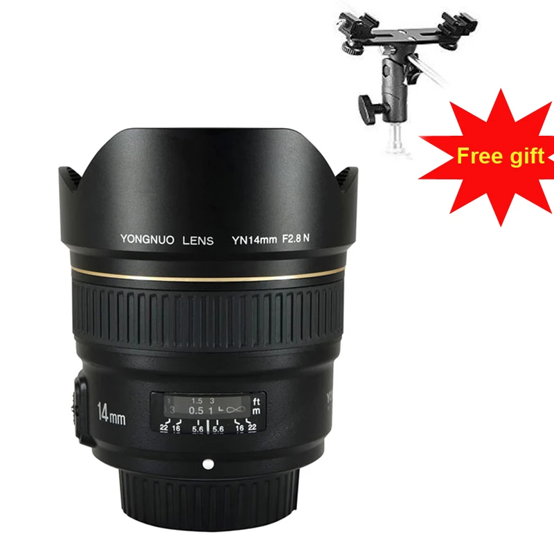 YONGNUO 14 мм F2.8 ультра-широкоугольный объектив YN14mm с автофокусом AF MF металлический объектив для Nikon d5300 d3400 d3100 d200 d810