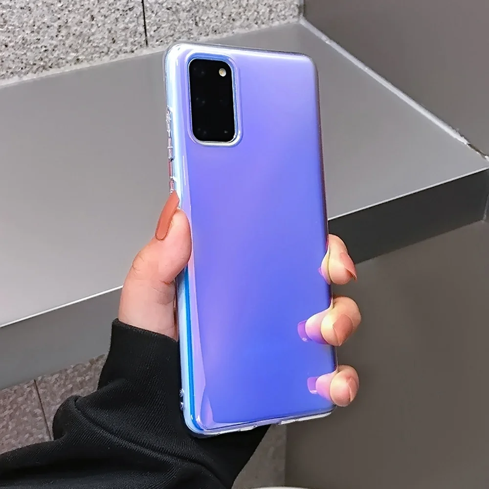 

Luxury Laser Purple Phone Case For Samsung Galaxy A32 5G S21 S20 FE S10 Plus Note20 Ultra Note 8 9 Soft TPU Bumper Cover