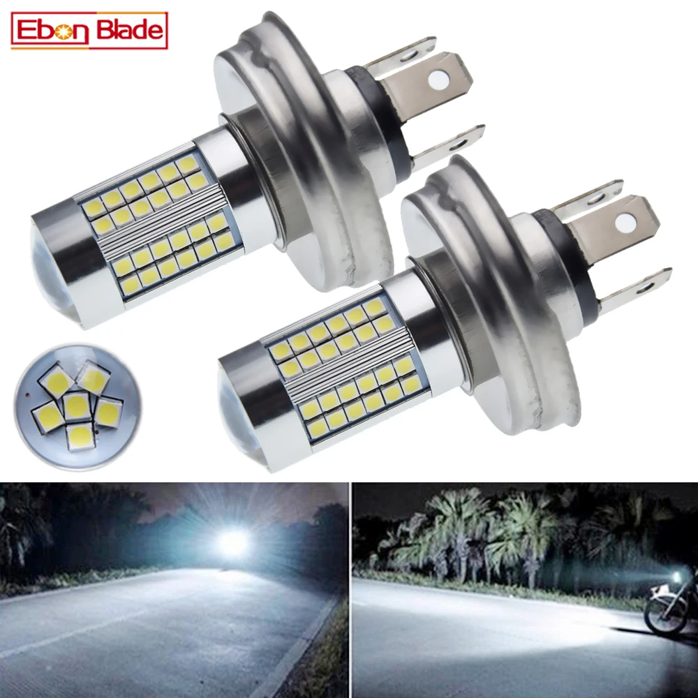 

Pair Motorcycle P45T R2 66SMD LED Headlight Lamp High/Low Beam for Scooter Moped White 6000K 6V 12V Motorbike Front Head Bulb