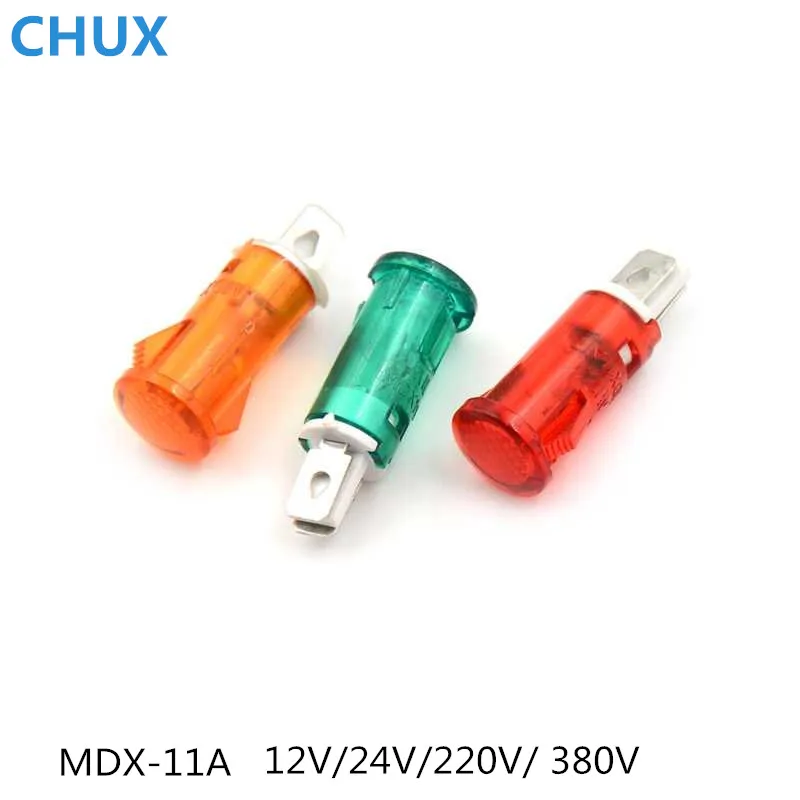 Сигнальная лампа Панель крепления неоновый Индикатор 10 шт. MDX 11A мм красный желтый