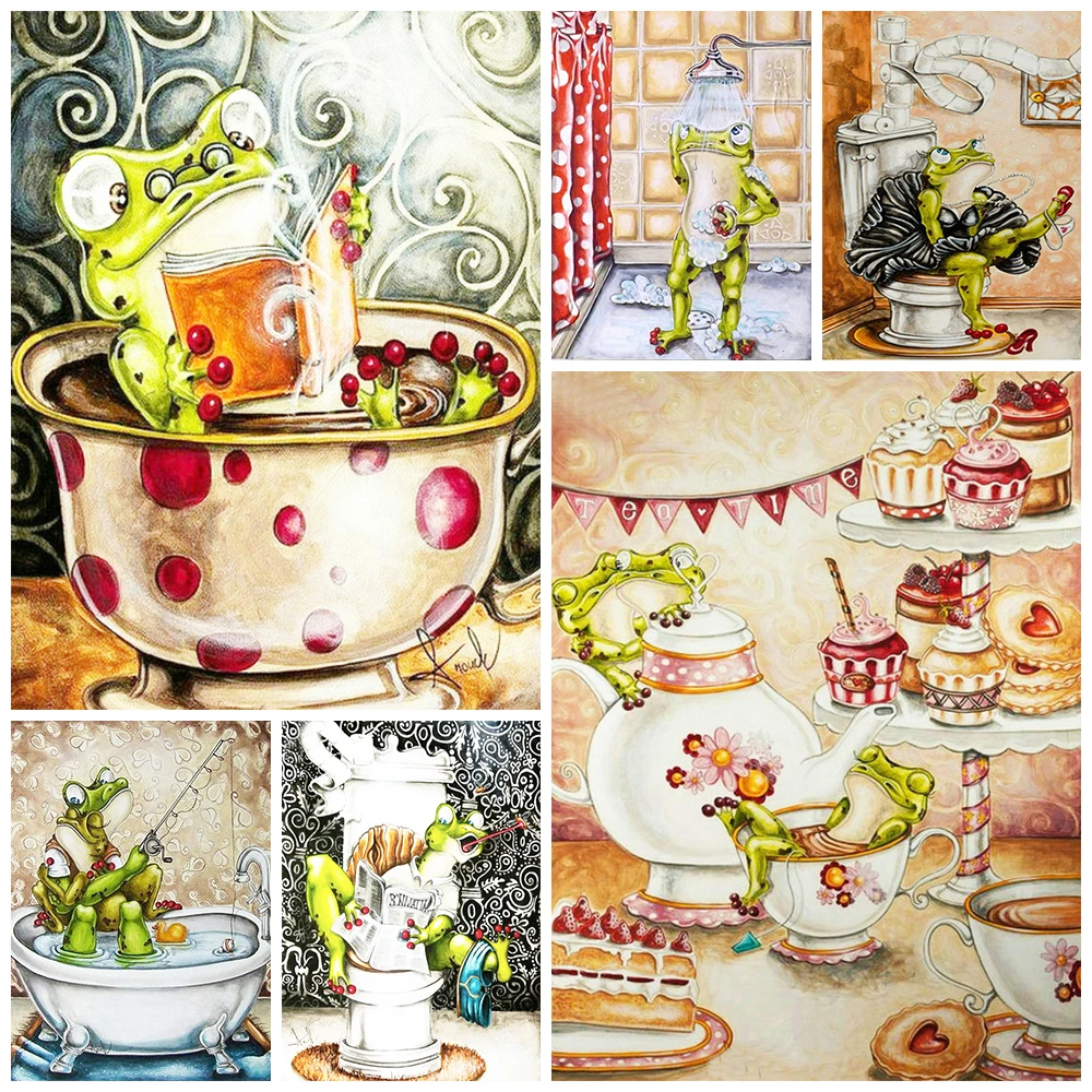 

MUXUN 5D Diamond Painting Frog Full Square/RoundDiamond Embroidery Animals Cross Stitch Mosaic Home Decoration Gift Mural