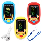 Пульсоксиметр на палец для детей, измеритель уровня кислорода в крови SpO2, USB-зарядка