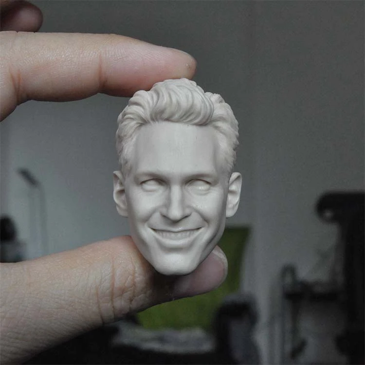 

Неокрашенная модель головы Paul Rudd в масштабе 1/6, версия с улыбкой для 12 дюймов, аксессуары для самостоятельной сборки