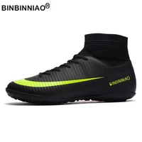 binbinniao 2021 high ankle football boots cleats men soccer shoes adult kids tffg grass training sport footwear sneakers
