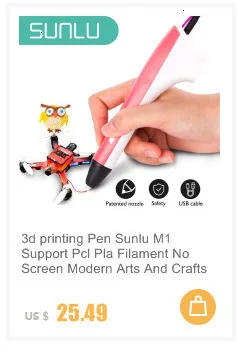 SUNLU 3D Ручка для печати, интеллектуальная 3D Ручка с 1,75 мм PLA/PCL нитью, одна кнопка управления подарки для Child-M1 белый