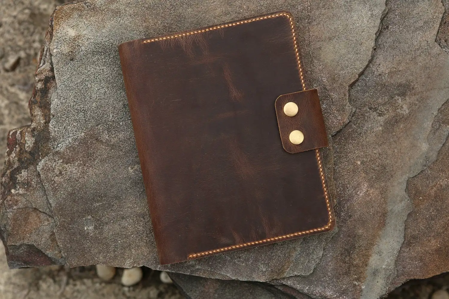 Персонализированный портфель из натуральной кожи для RHODIA wirebound meeting notebook A5+ Размер гравировка