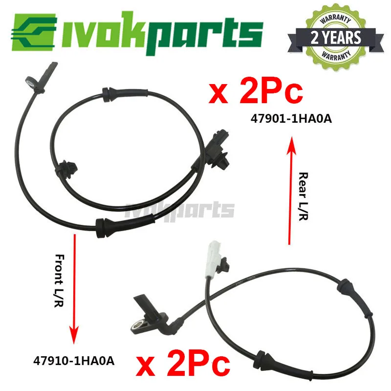4 шт. задний/передний датчик скорости L + R ABS для Nissan Versa MICRA NOTE ALMERA SUNNY 1 2 5 6 47910-1HA0A