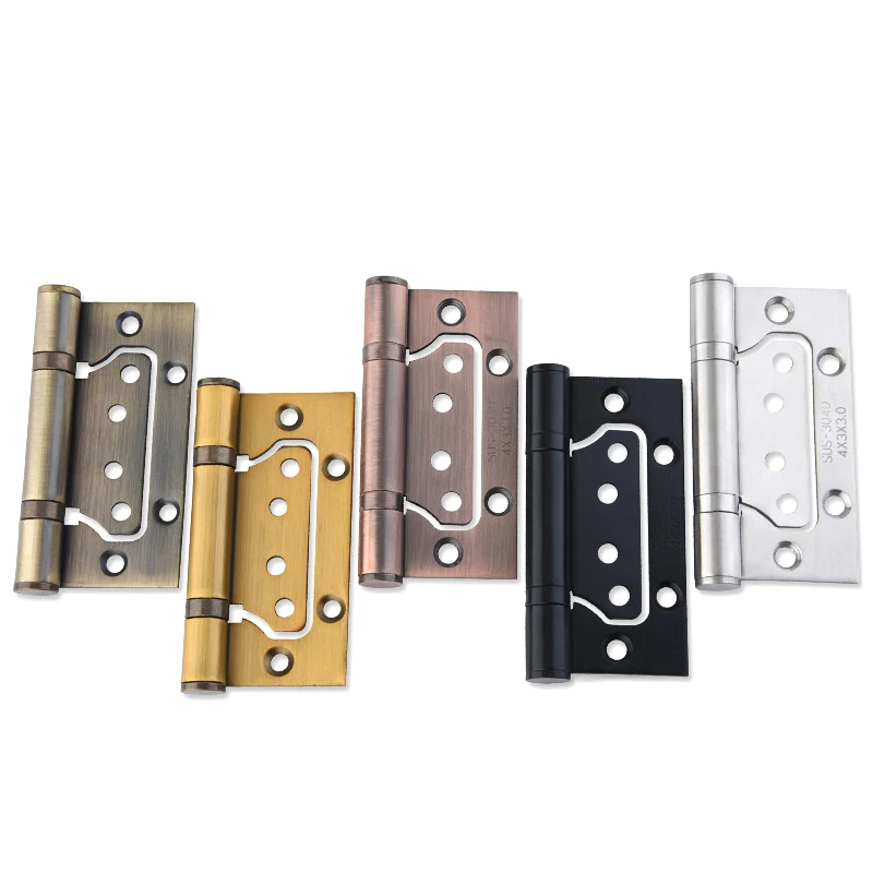 

2Pcs Stainless Steel Door Hinge Cabinet Wire Drawer Hinge Counter Back Flap 4 Inch Door Thickening Mute Child Hinge Accessories