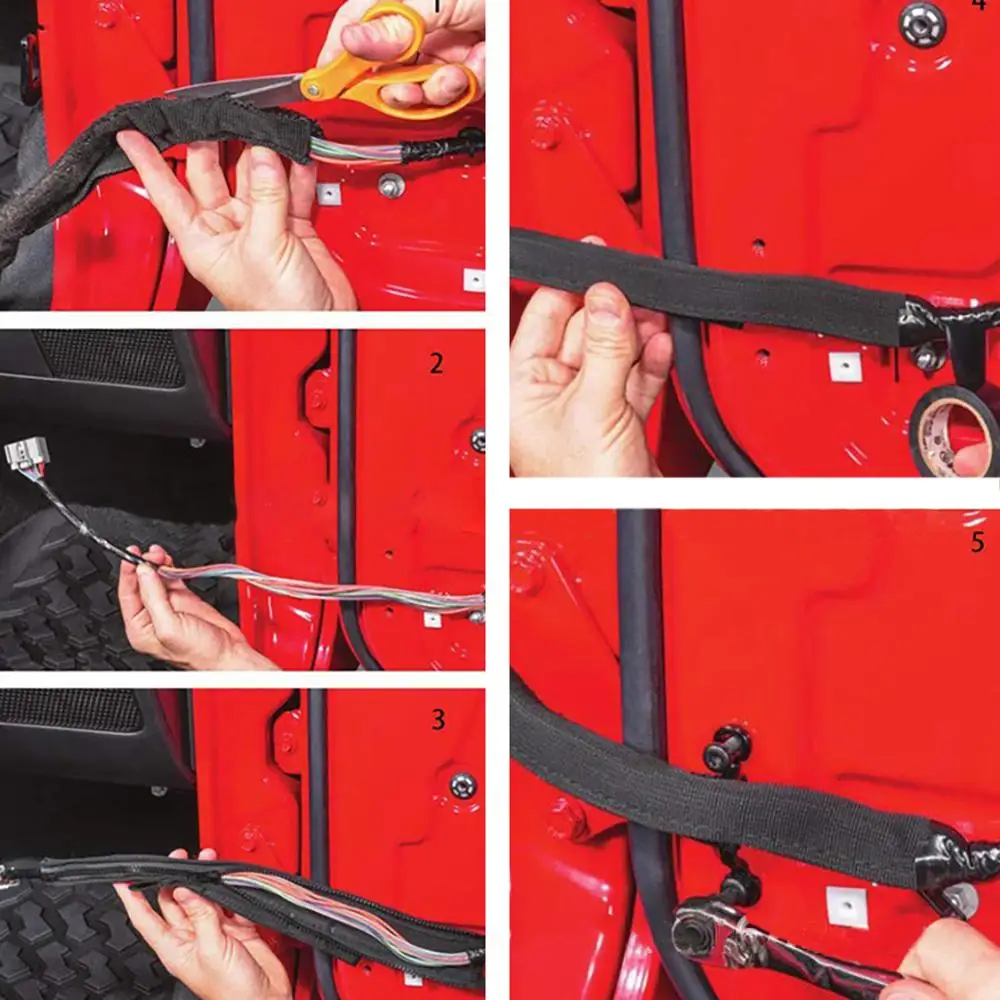 OLOMM 2 шт. черные ограничивающие двери ремни провода защита жгут для Jeep Wrangler JK 2007 17