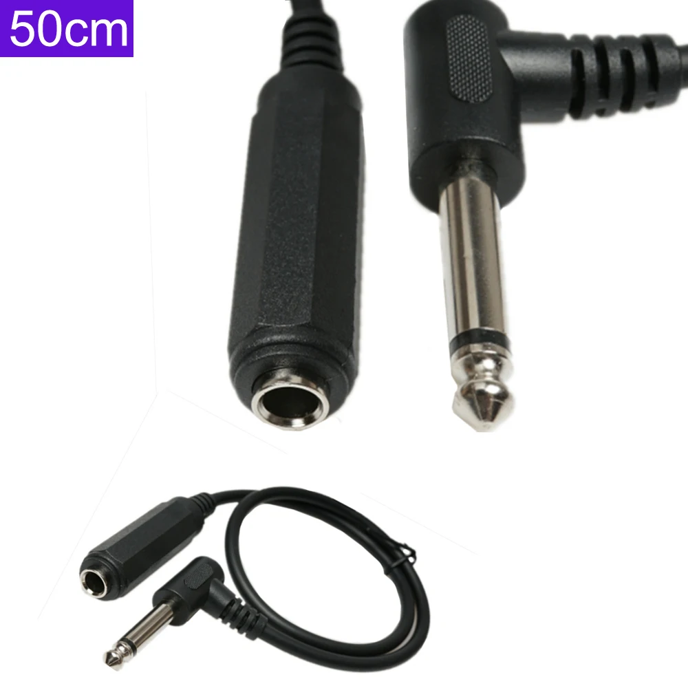 

6.35MM MONO MALE TO FEMALE TO PATCH CABLE- 1/4" GUITAR LEAD 90 DEGREE RIGHT ANGLE