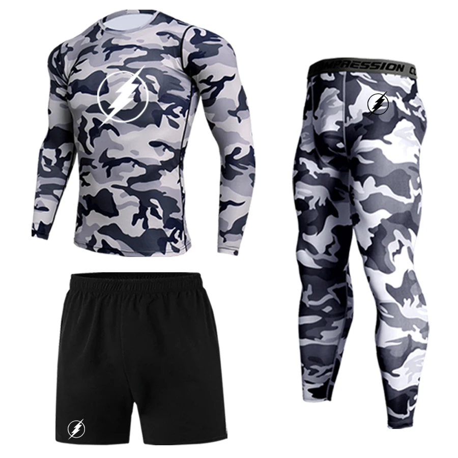 Winter thermal underwear suit men's compression sportswear running training warm bottom leggings jogging men's fitness suit