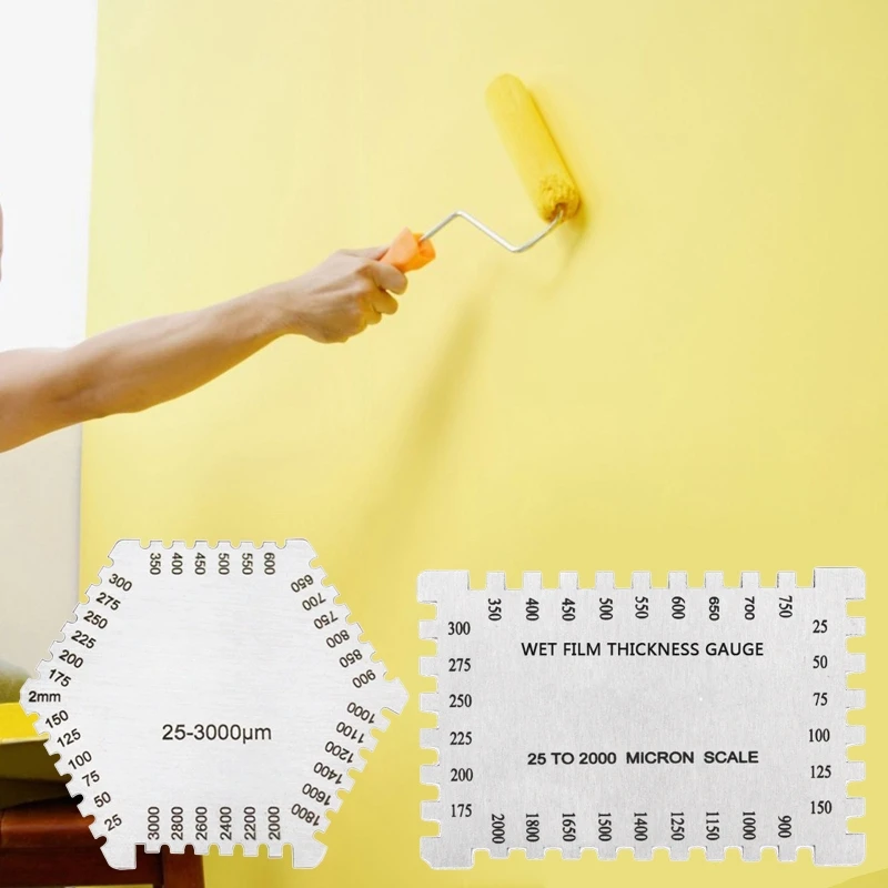 

Толщиномер для влажной пленки 517A 2/1 мм 25-3000 мкм Высокоточный шестигранный гребень для влажной пленки