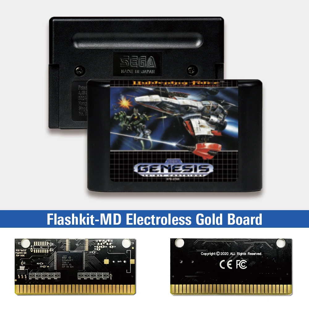 

Thunder Force IV - USA Label Flashkit MD Electroless Gold PCB Card for Sega Genesis Megadrive Video Game Console