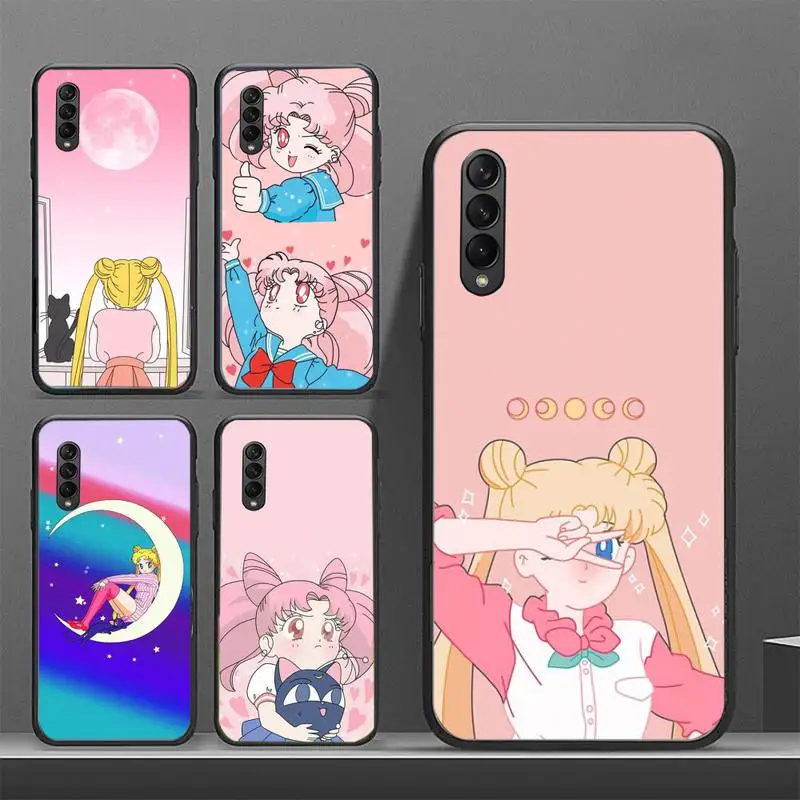 

Lovely Sailors Cute Moon Phone Case for Samsung A02 A52 A12 A8 Plus A9 2018 A10S A20 A30 A40 A50 A70 A72 A32 A30S A10 cover