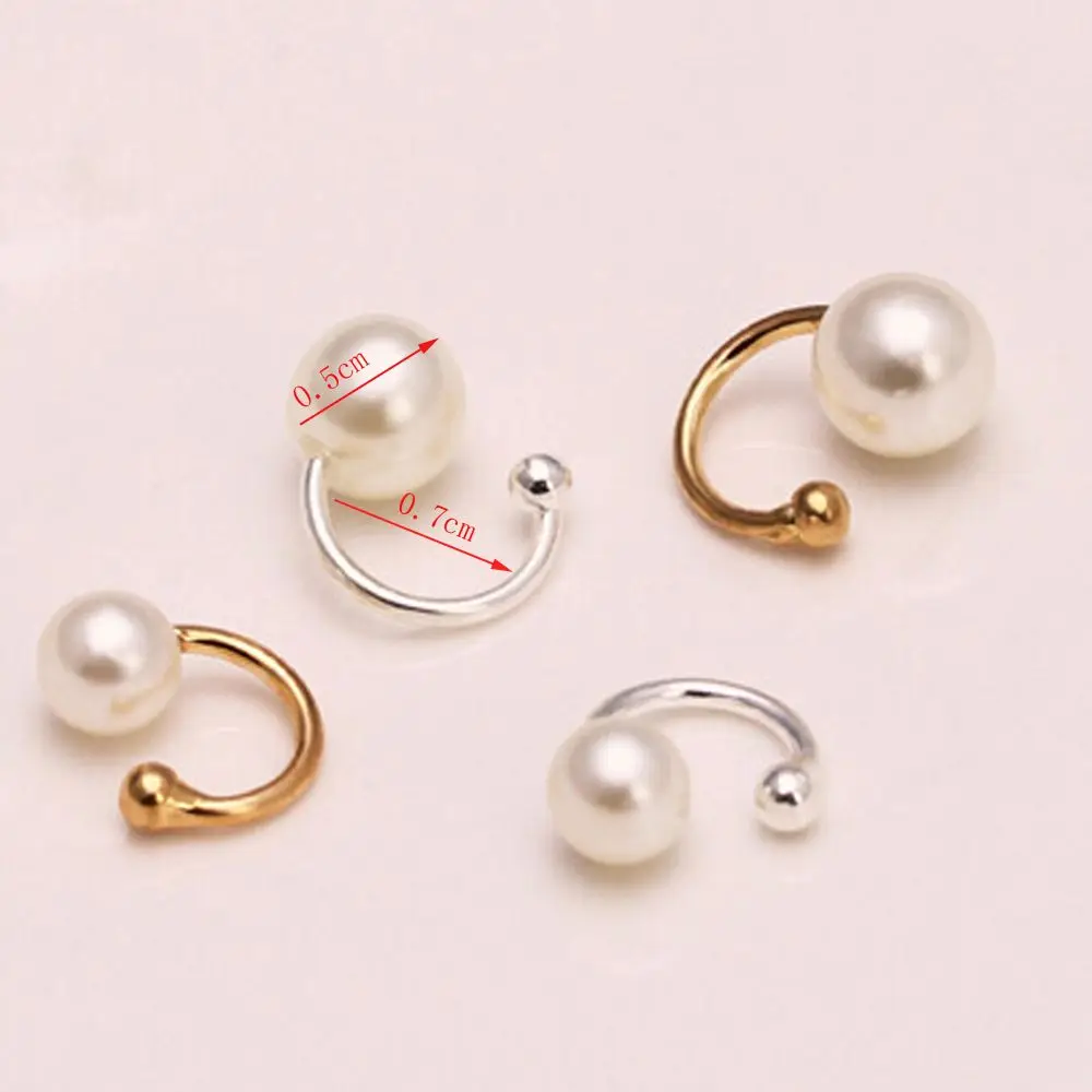 Женские серьги в стиле панк имитирующие перламутровые манжеты клипсы без