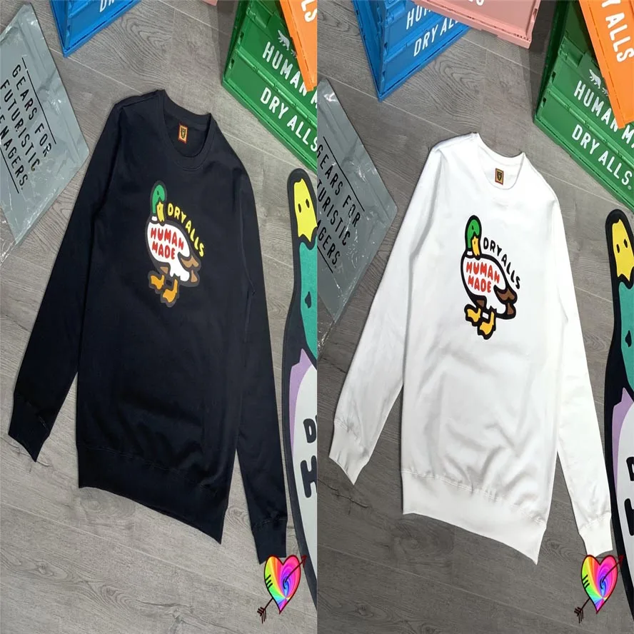 

Black White HUMAN MADE Duck Sweatshirts 2021FW Men Women 1:1 High Quality Classic Logo Graphic HUMAN MADE Sweatshirt Hoodie