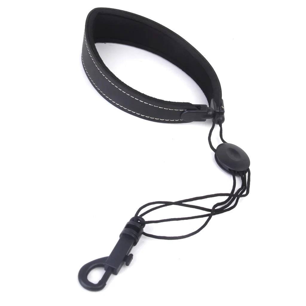 Черный из искусственной кожи Регулируемый шейный ремень с защелкой для
