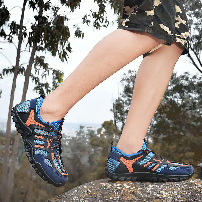 2021 New Summer Men's Trekking Shoes Breathable Mesh Climbing Shoes Men Light Outdoor Hiking Shoe Man chaussure homme randonnee
