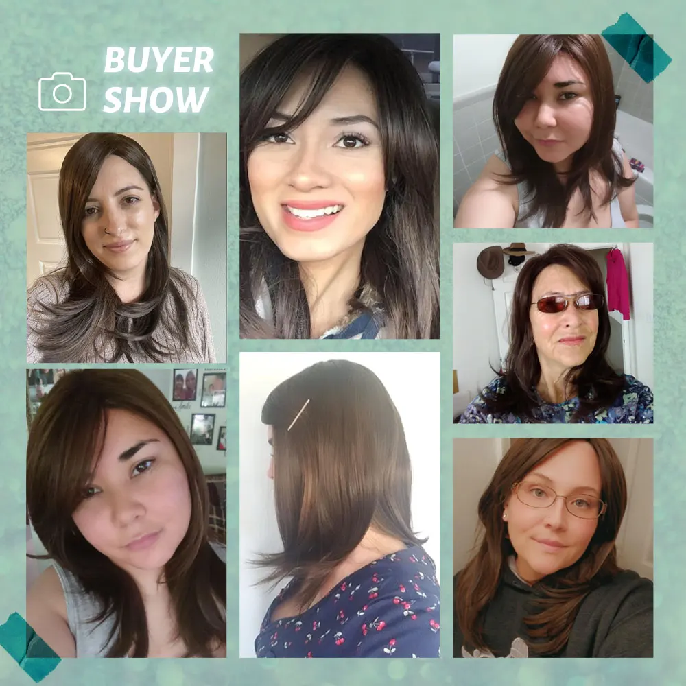 ESIN темно коричневый парик вечерние повседневная натуральная волна женская