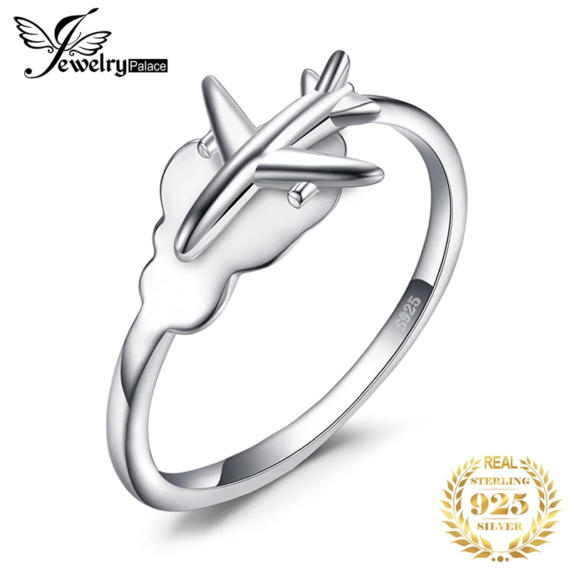JewelryPalace 925 пробы серебро Глобальный самолет путешествия карта мира Открыть Регулируемые кольца для Для женщин Новая горячая Распродажа как красивый подарок