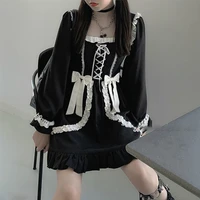 japanese lolita gothic dress girl patchwork vintage designer mini dress japan style kawaii clothes fall dresses for women 2021