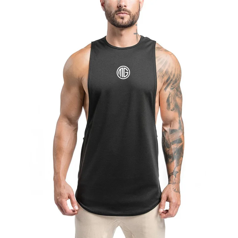 

Fitness clothing sprots sleeveless shirt mens gym stringer tank top bodybuilding tanktop men cotton undershirt fashion vest