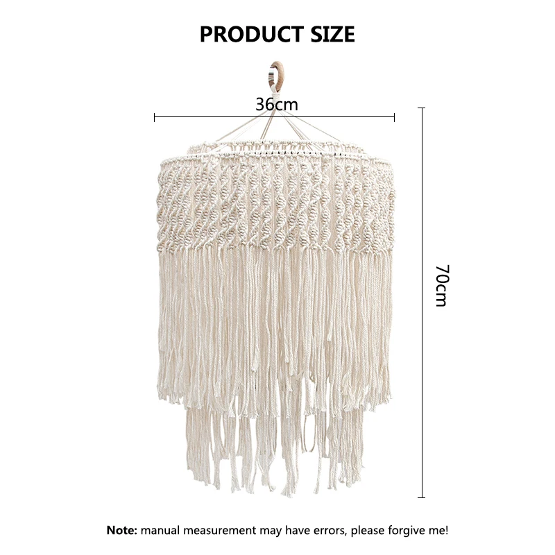 

HAND-WOVEN MACRAME WALL HANGING LAMPSHADE SHELL COVER BOHO DECOR TAPESTRY HOMESTAY DECORATIVE FURNITURE