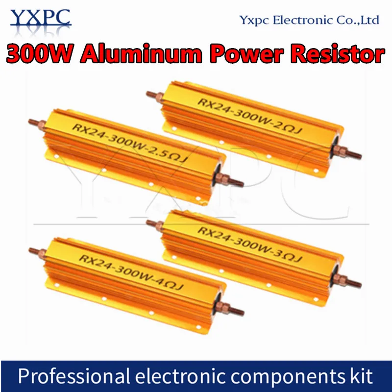 

1pcs RX24 300W Aluminum Power Metal Shell Case Wirewound Resistor 0.1~1K 0.22 0.33 0.5 1 2 5 6 8 10 20 50 100 150 200 300 1K ohm