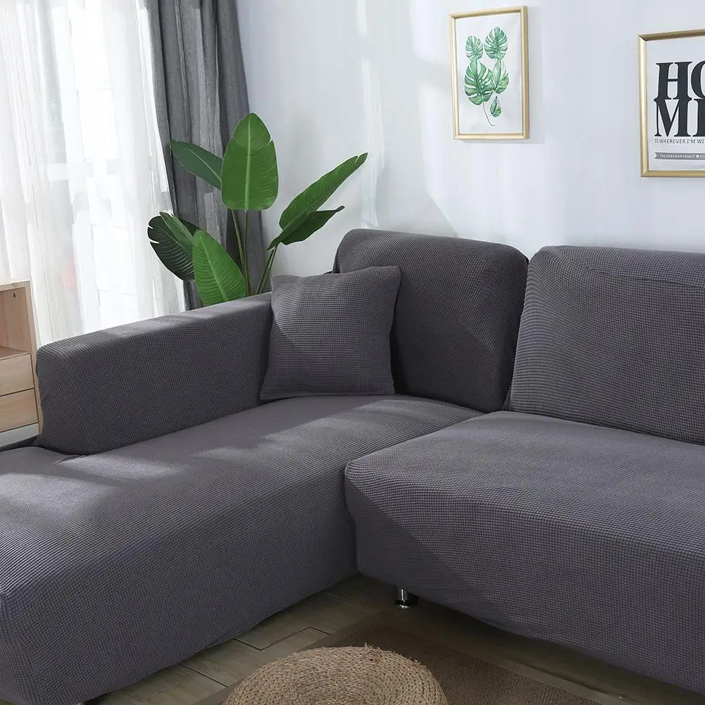 L-образный чехол для дивана левый шезлонг жаккардовый полиэстеровый эластичный