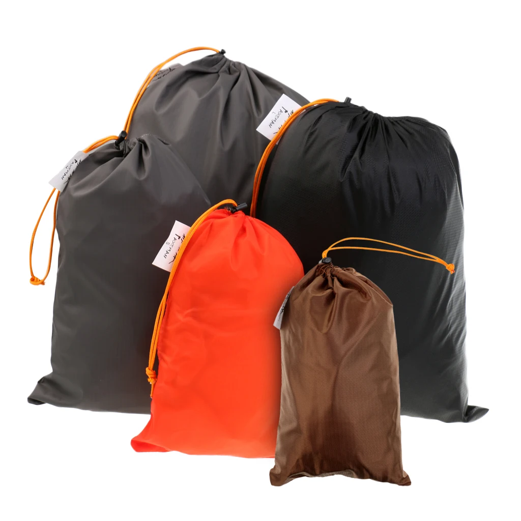 

5x Travel Luggage Organizer Drawstring Clothes Shoes Stuff Sack Set XS-XL