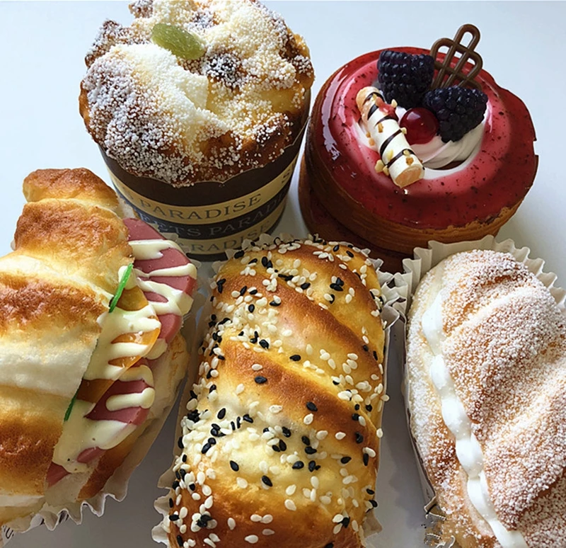 3D магниты на холодильник для торта Круассанов ветчины хлеба|Магниты холодильник|